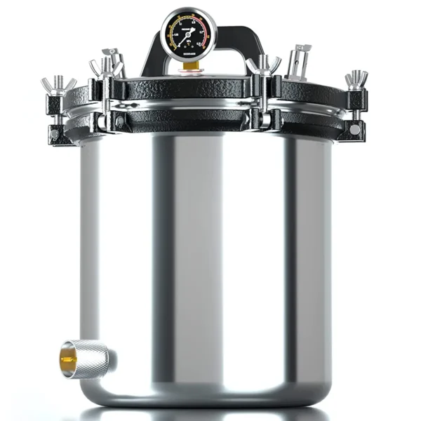 Stainless steel autoclave sterilizer with pressure gauge