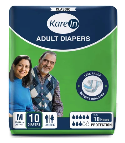 KareIn adult diapers medium size pack with 10 unisex pieces