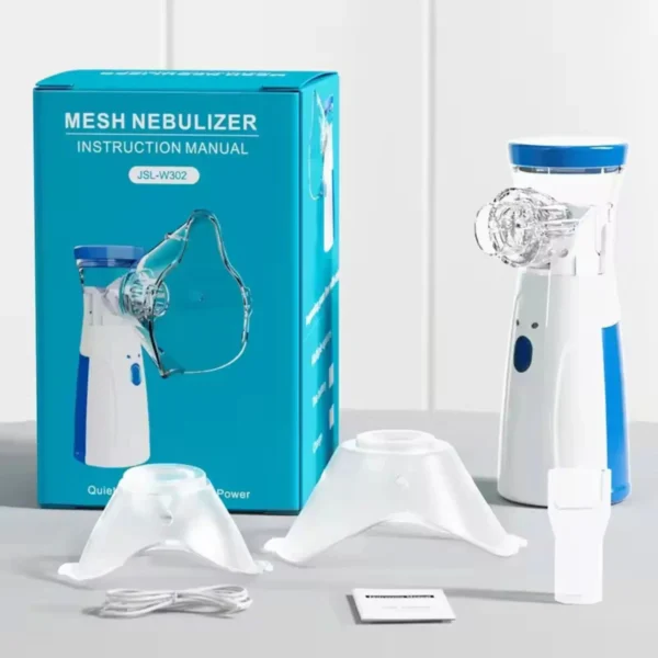 Mesh nebulizer machine with mask, USB cable, and accessories