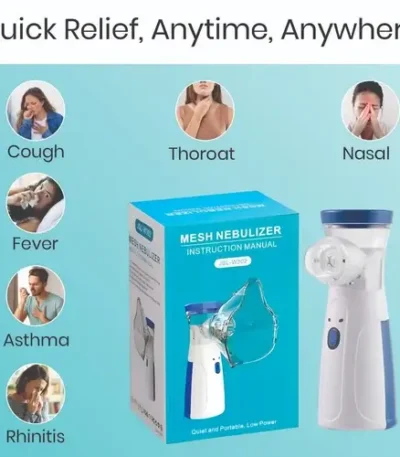 Mesh nebulizer machine with mask, USB cable, and accessories